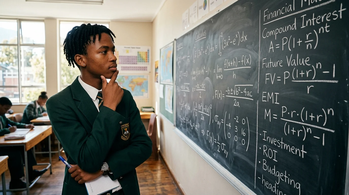 Learner choosing between Core Maths and Maths Literacy for Grade 10 subject choices in South Africa
